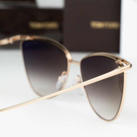 BRAND NEW Tom Ford Women Sunglasses Gold Mirror Brown Cat Eye FT0684 28G - Picture 6 of 11